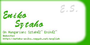 eniko sztaho business card